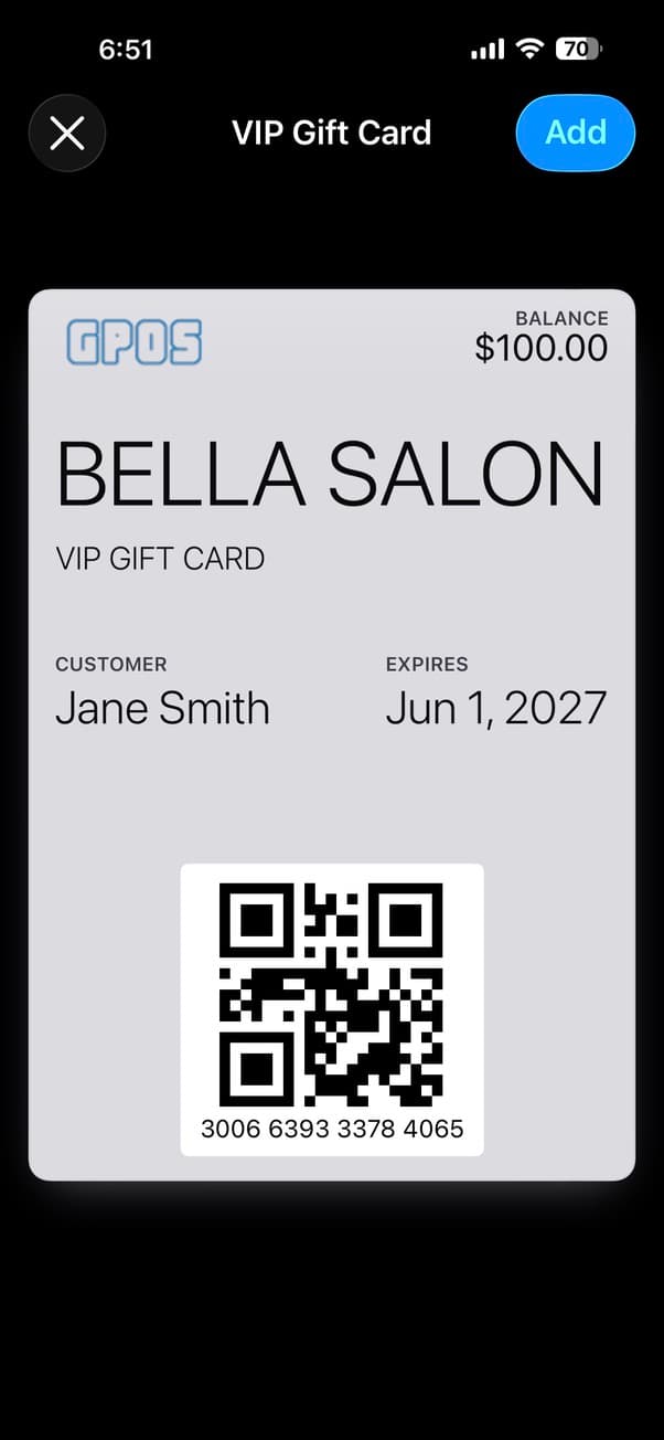 Apple Wallet Gift Card